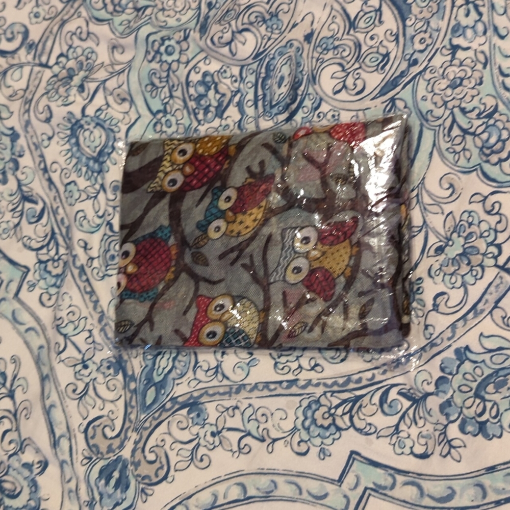 NWOT Owl Print Circle Scarf